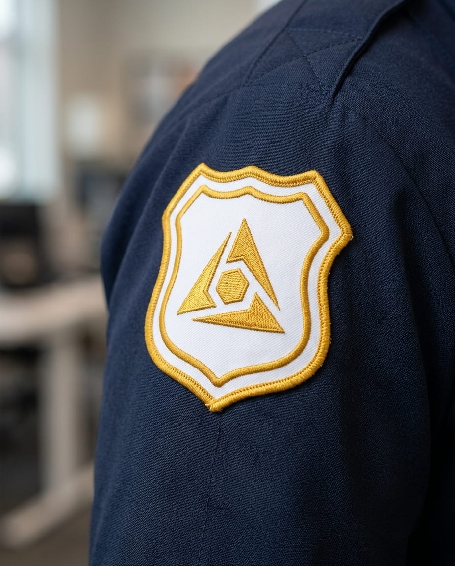 Security uniform badge detail